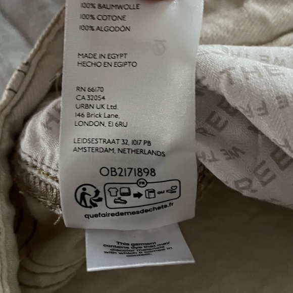 Free People Aster Straight Leg Denim 100% Cotton Jeans We The Free Cream Sz 30 - Picture 10 of 16